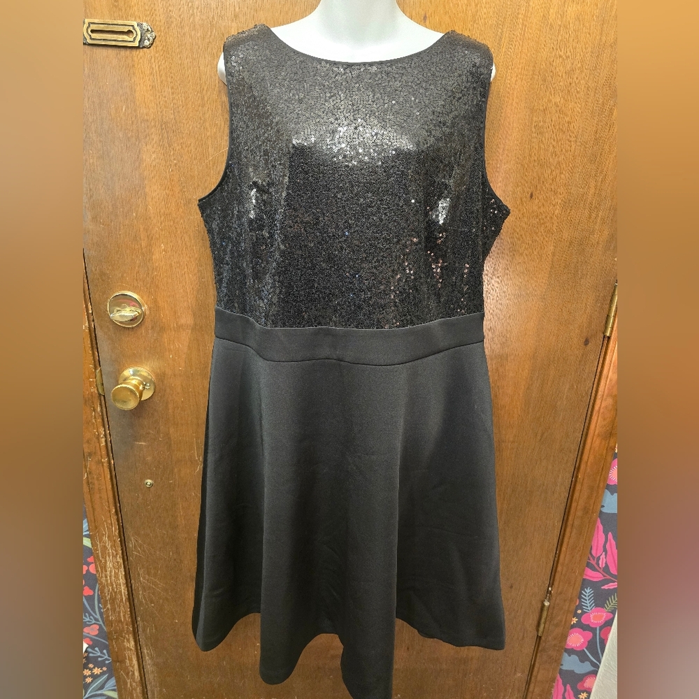 Lane Bryant Black Sequin Party Dress, size 18/20